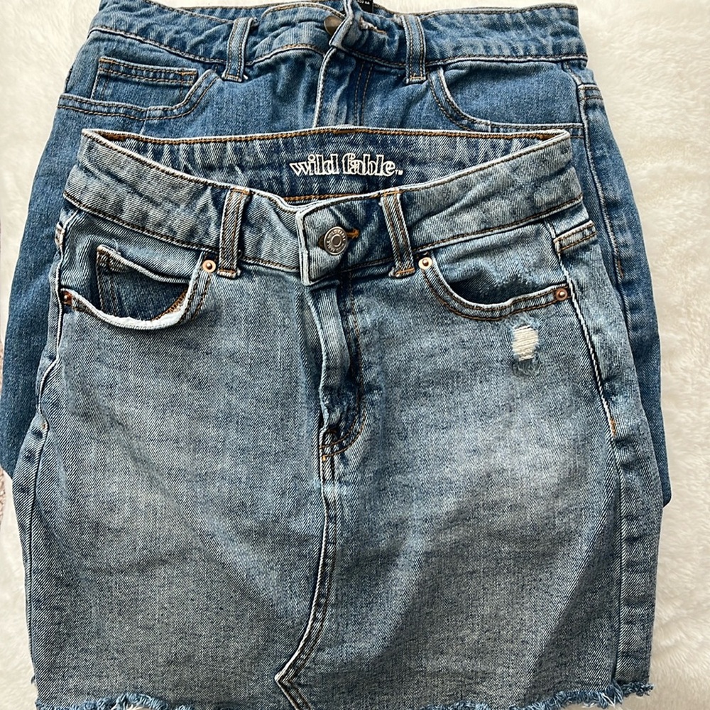 2 denim shirts